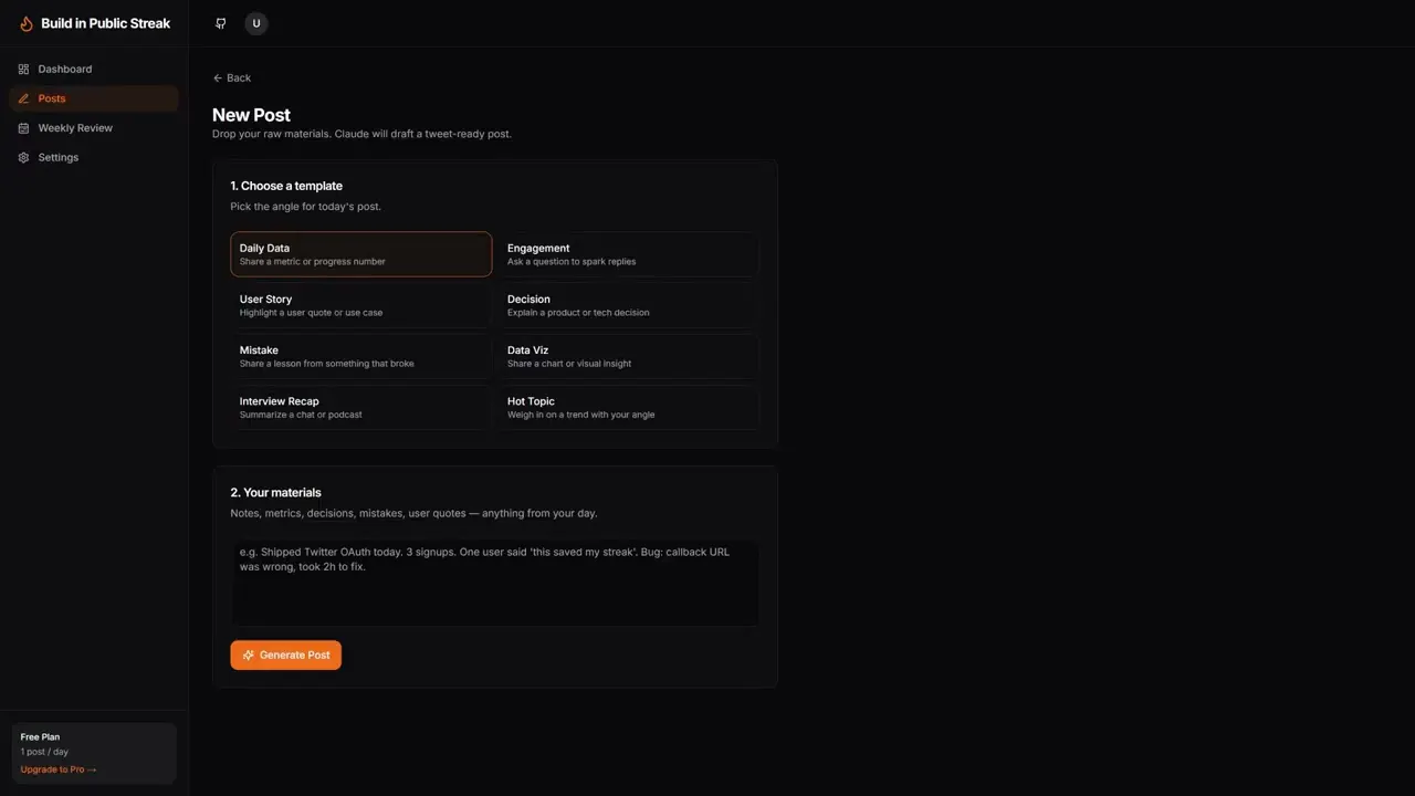 Build in Public Streak  gallery image