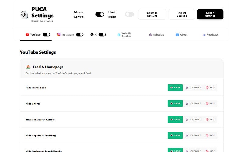 PUCA - Main product screenshot demonstrating key features and user interface