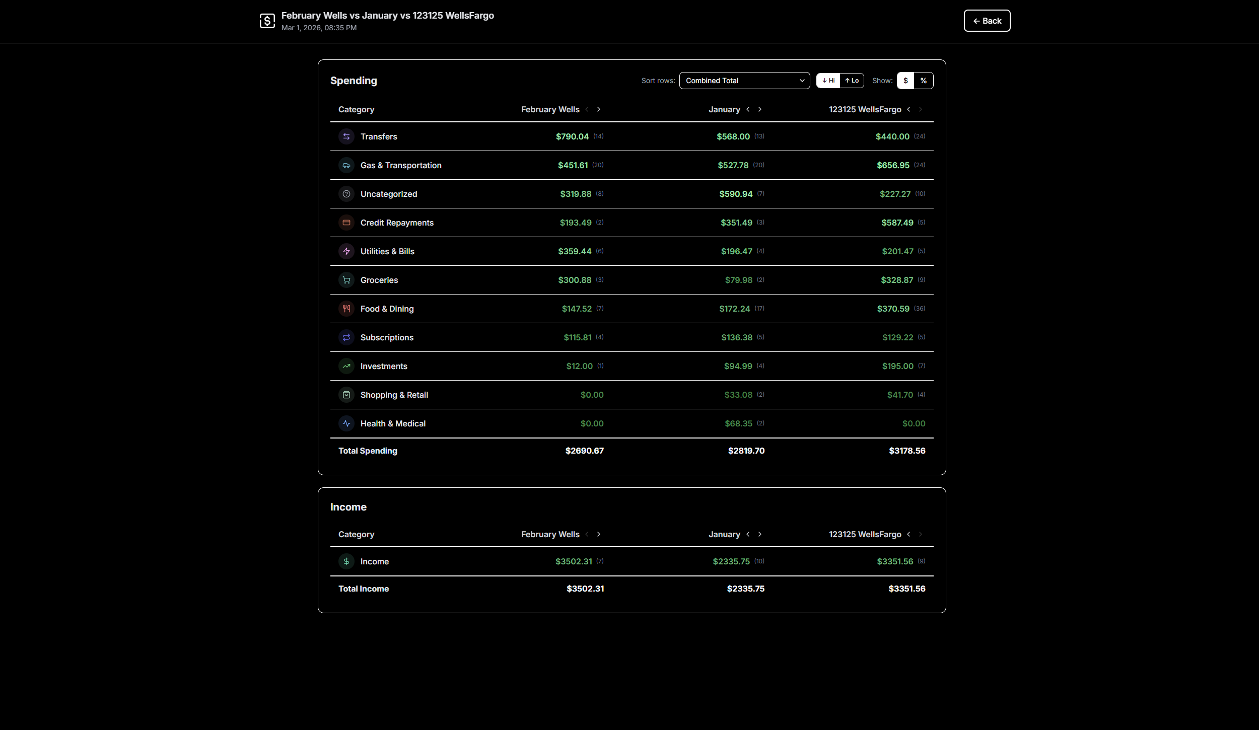 Compare Bank Statements Instantly - Screenshot 2 showing product features and functionality