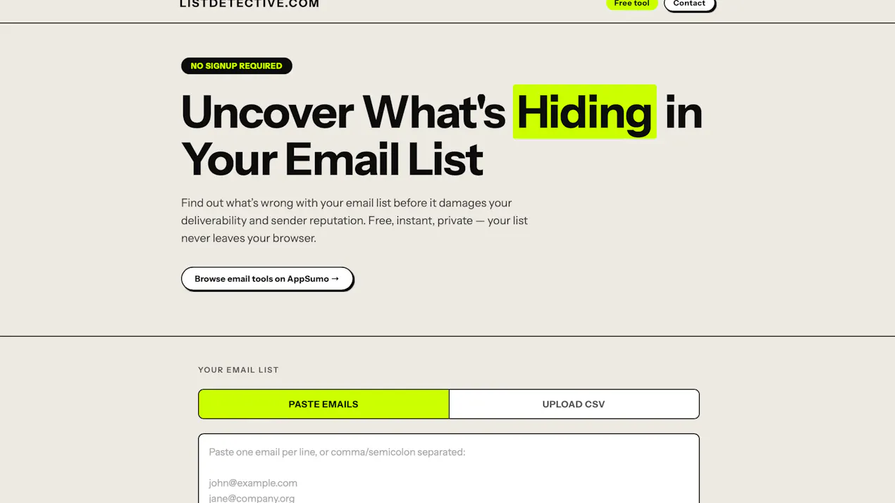List Detective: Free Email List Checker product