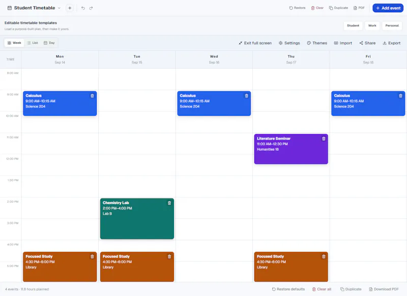 ScheduleBuilder.dev screenshot 3