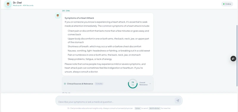 Dr. Owl: High-Speed Medical RAG AI screenshot 4