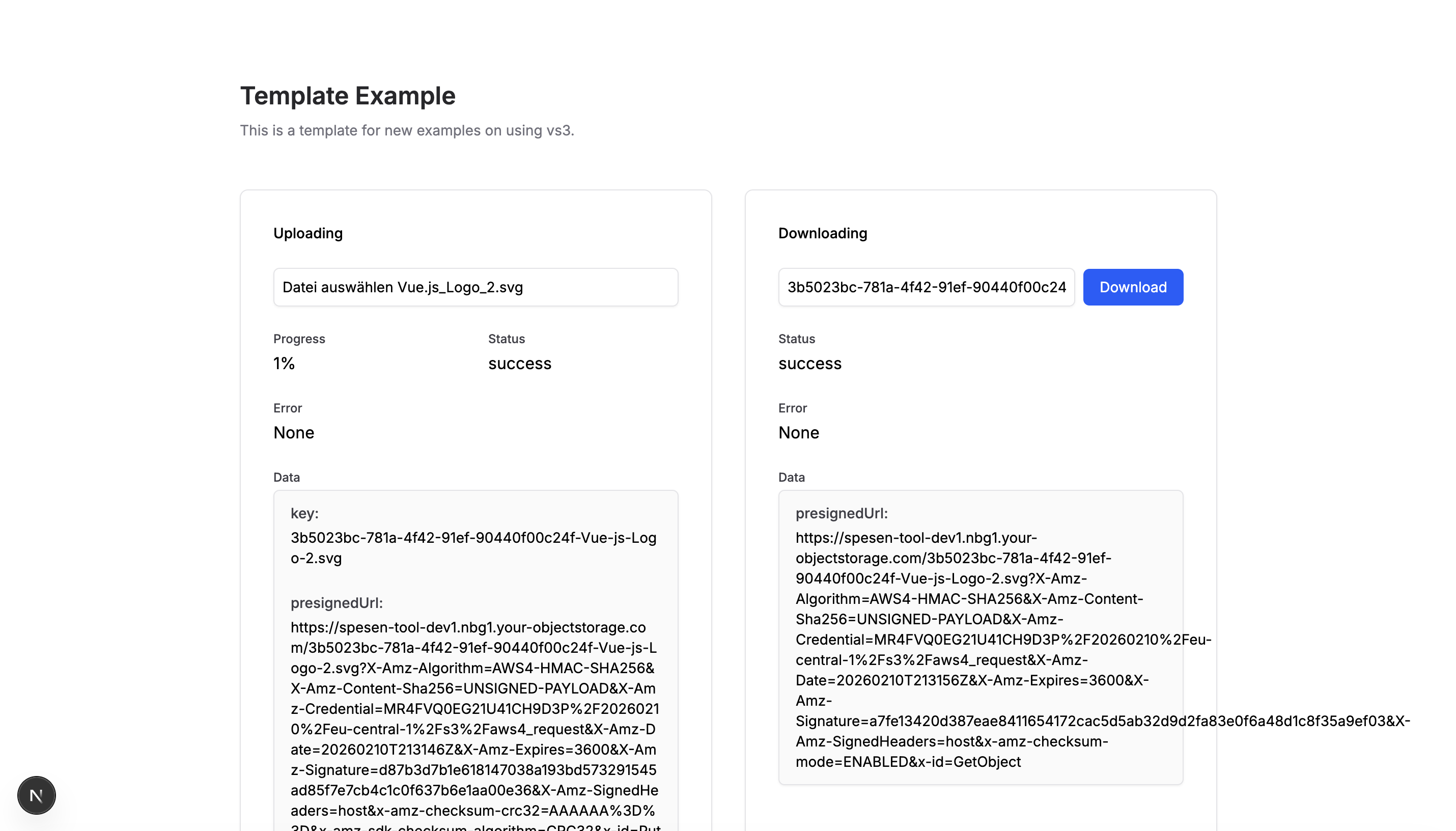 vS3 - Screenshot 2 showing product features and functionality