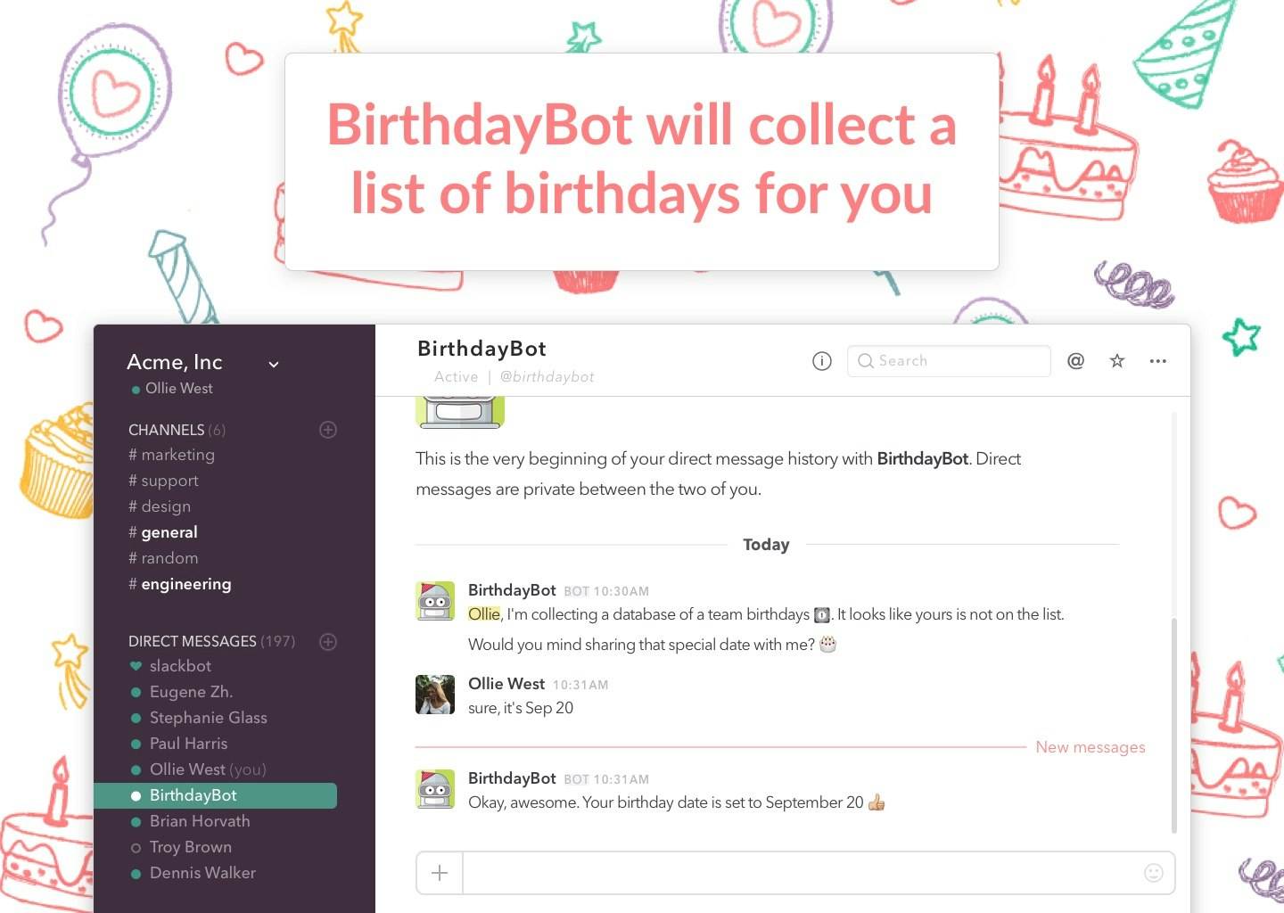 BirthdayBot for Slack gallery image