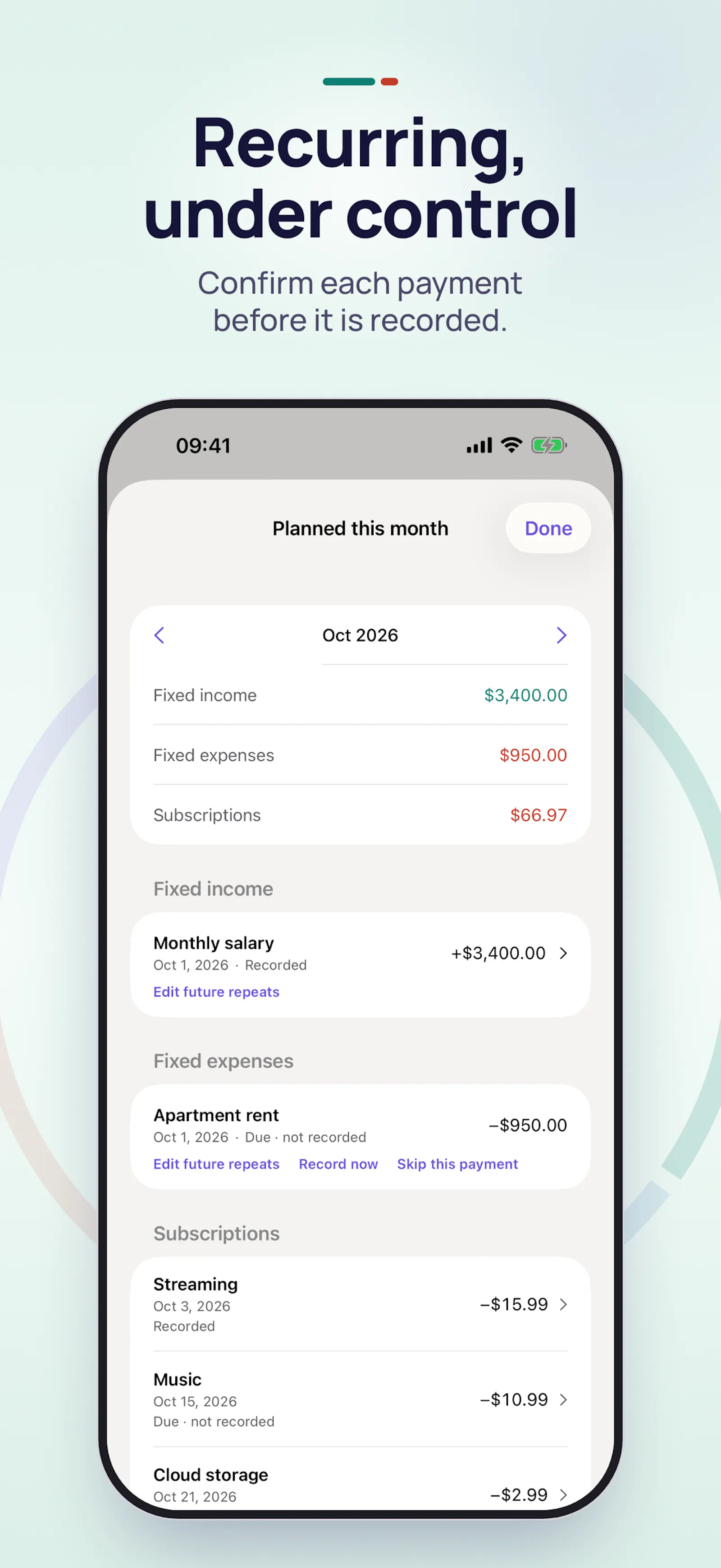 Xpense Budget Manager screenshot 2