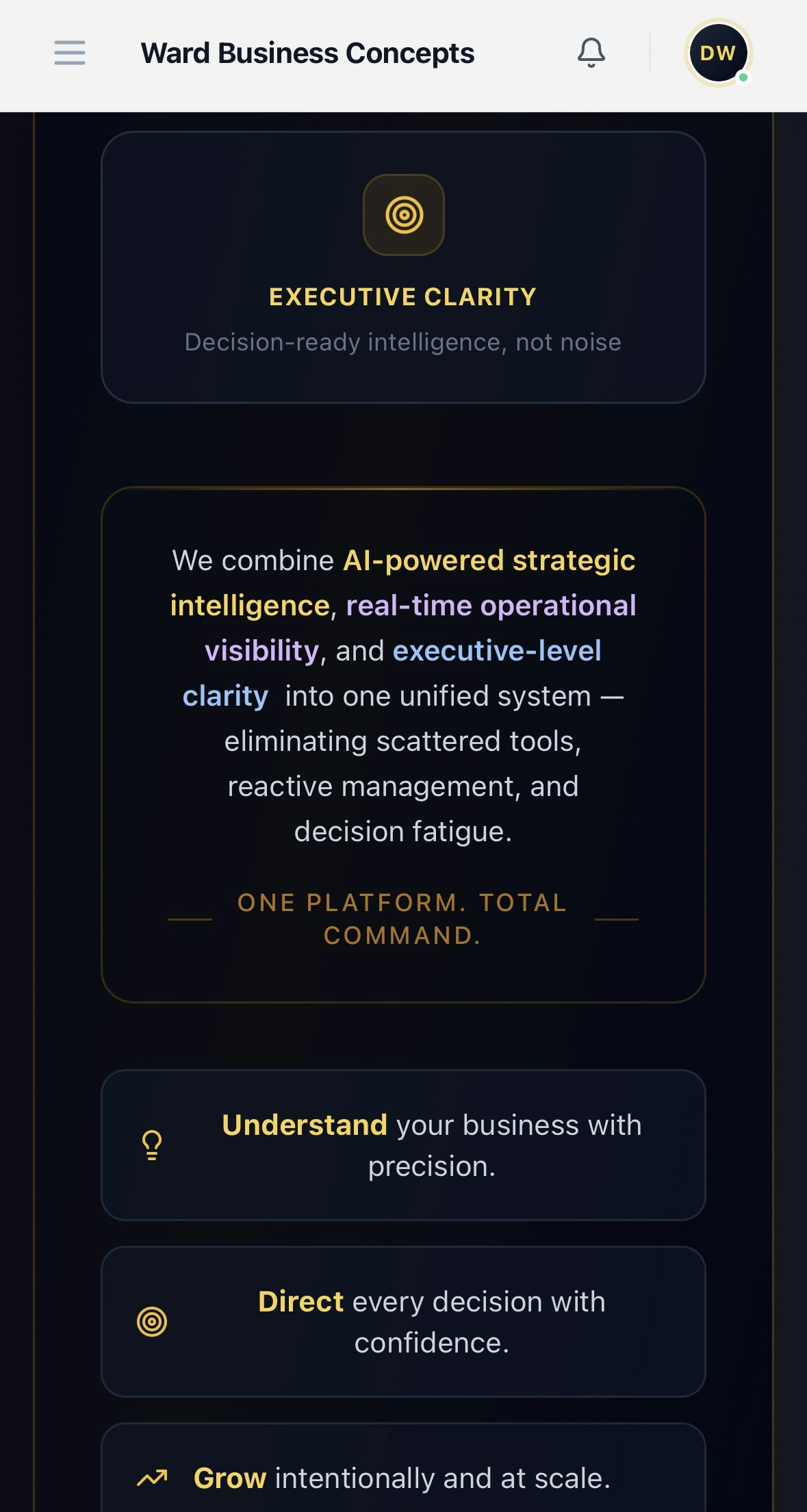 Ward Strategic Advisor (WSA) - Screenshot 5 showing product features and functionality