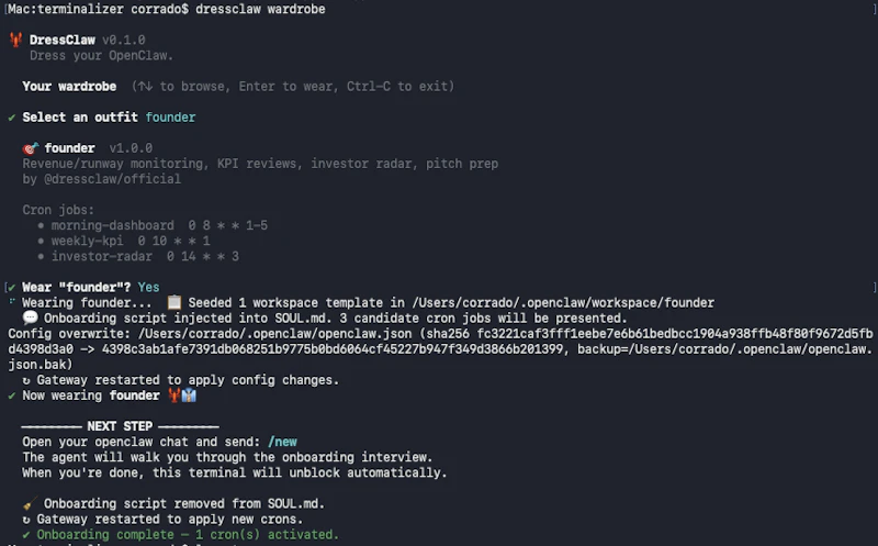 DressClaw—The Outfit Standard 4 OpenClaw screenshot 3