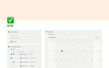 Getting things done notion template gallery image