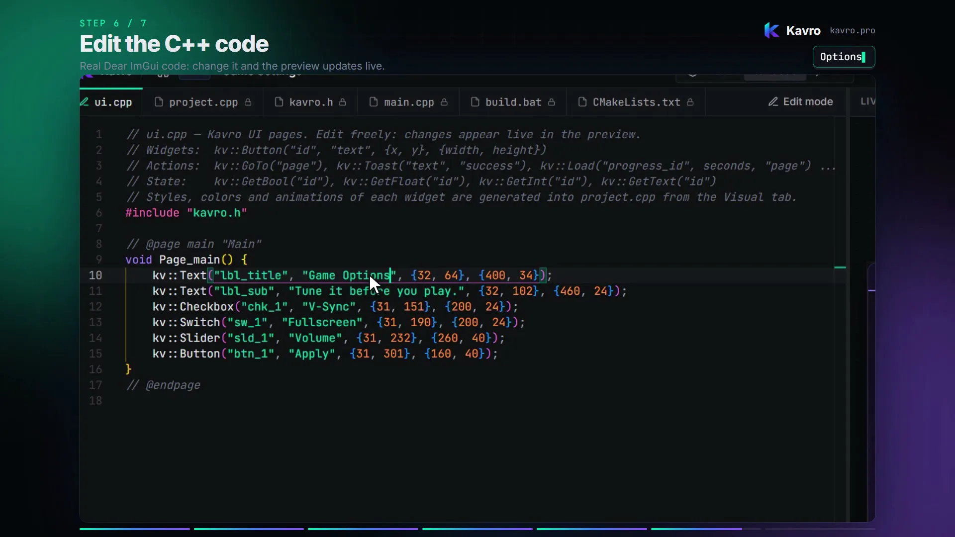 Kavro — Visual Dear ImGui Designer gallery image