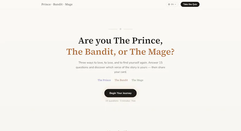 Prince Bandit Mage Quiz screenshot 1