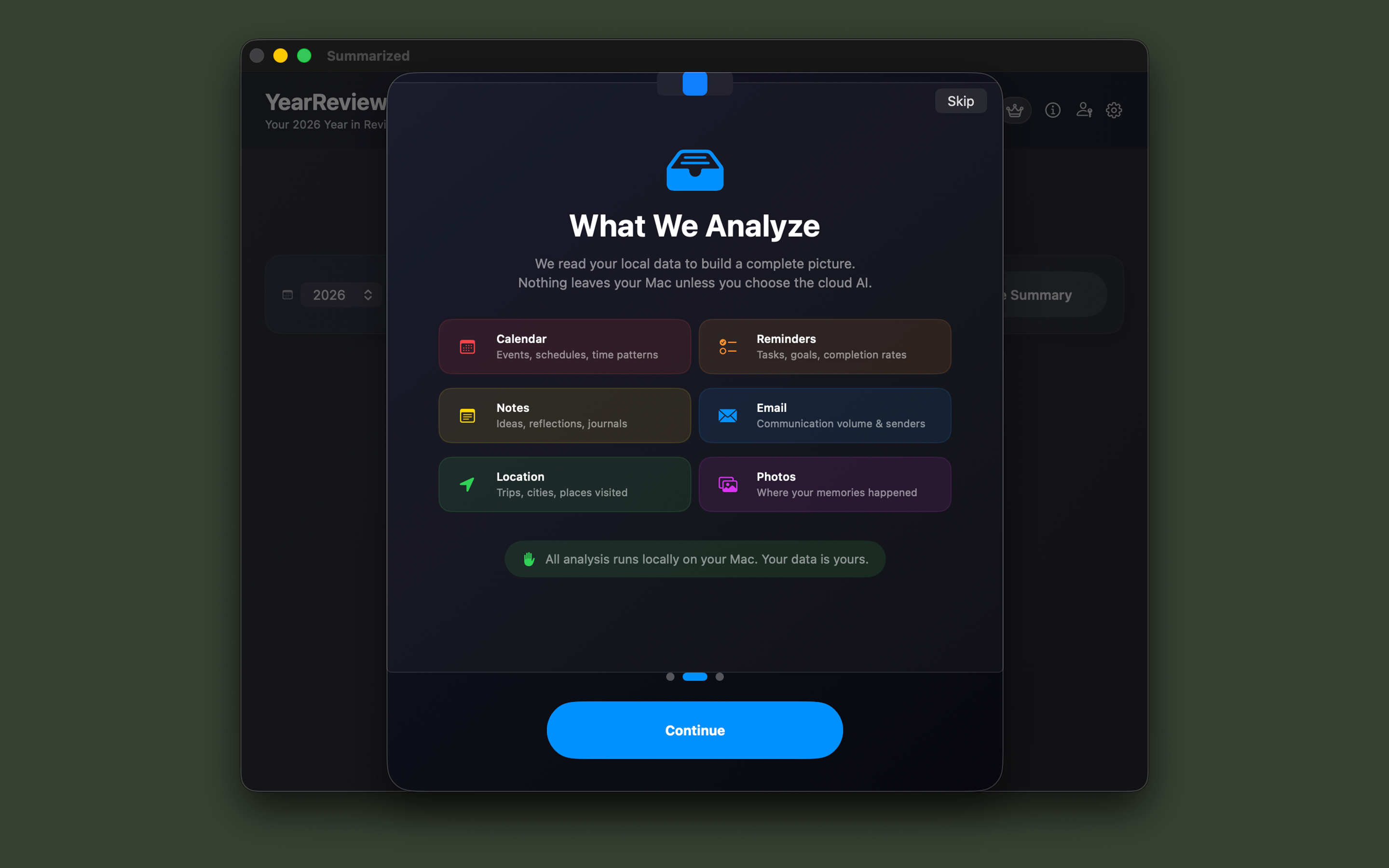 Summarized - Life in Review - Screenshot 3 showing product features and functionality