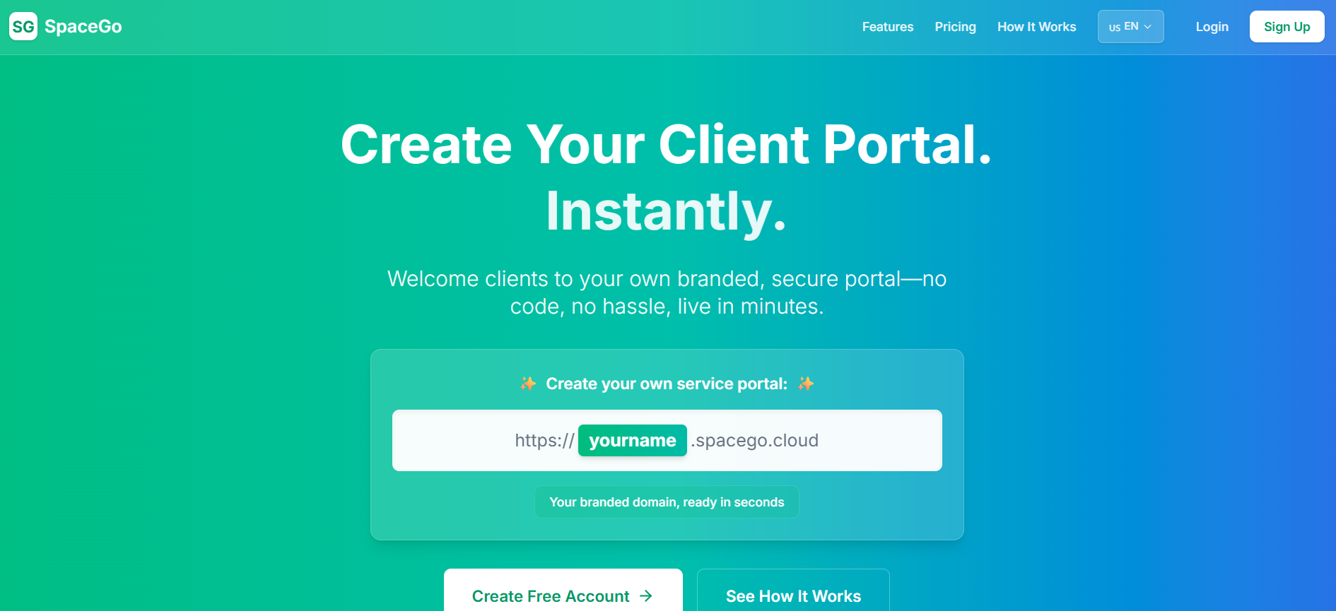 SpaceGo - Main product screenshot demonstrating key features and user interface