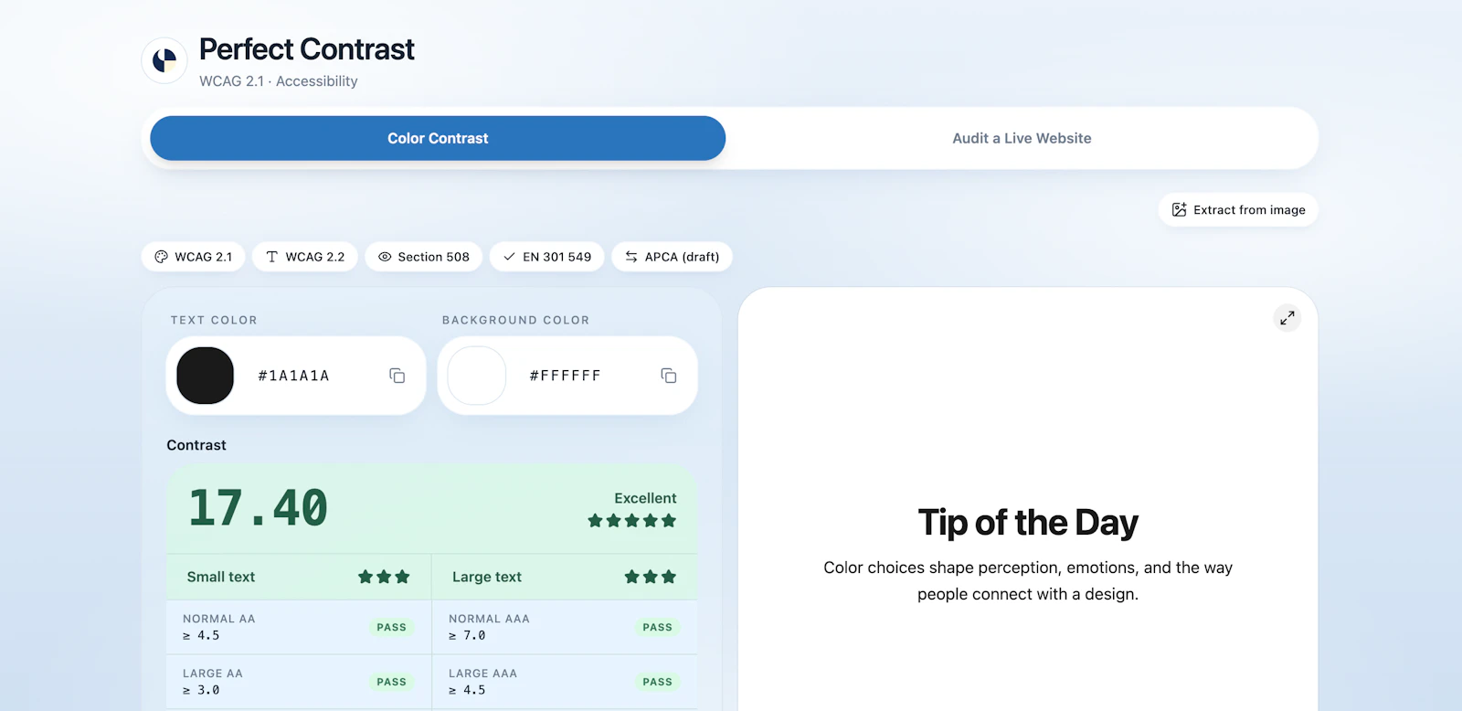 Color Contrast & Accessibility Checker screenshot 2
