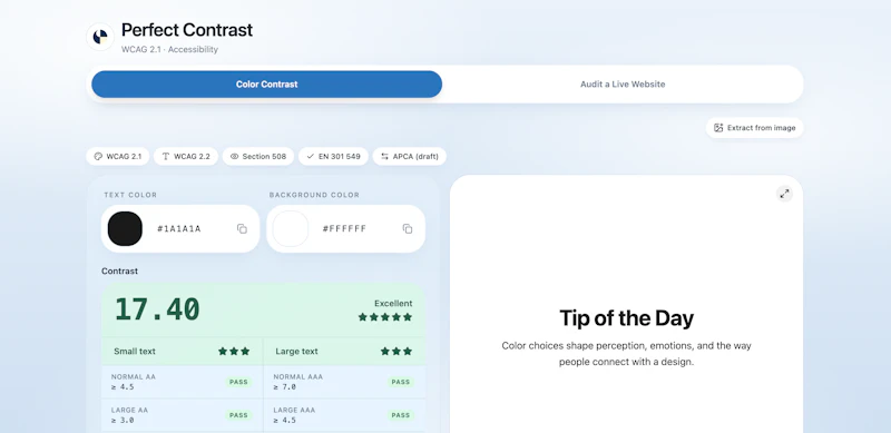 Color Contrast & Accessibility Checker screenshot 2