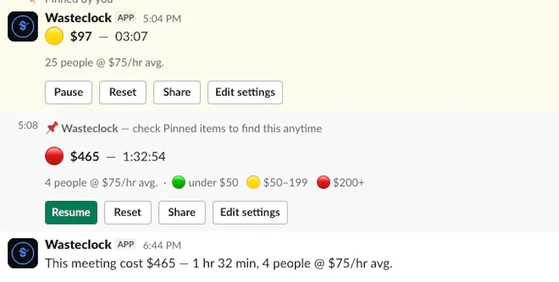 Wasteclock for Slack screenshot 1