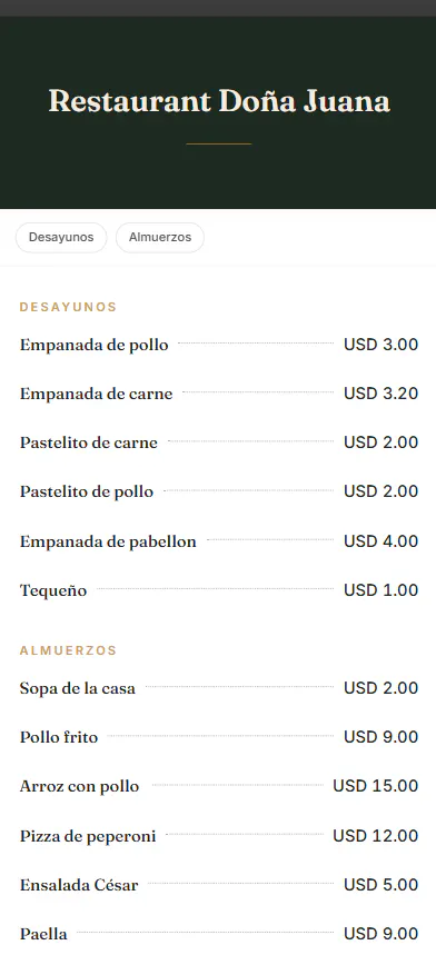 Menú digital para restaurantes gallery image
