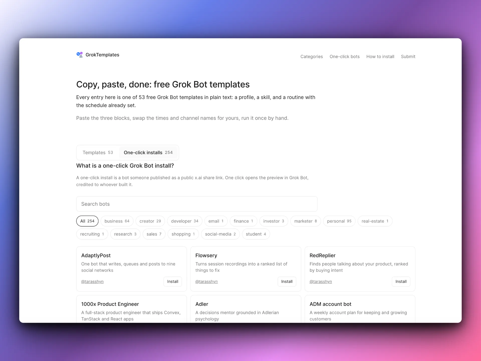 GrokTemplates gallery image