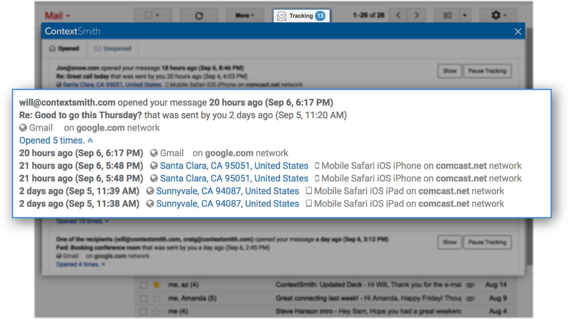 ContextSmith Free Email Tracker gallery image