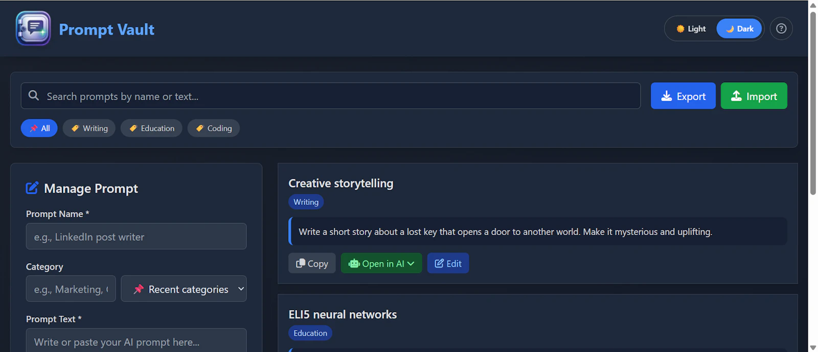 Prompt Vault screenshot 3
