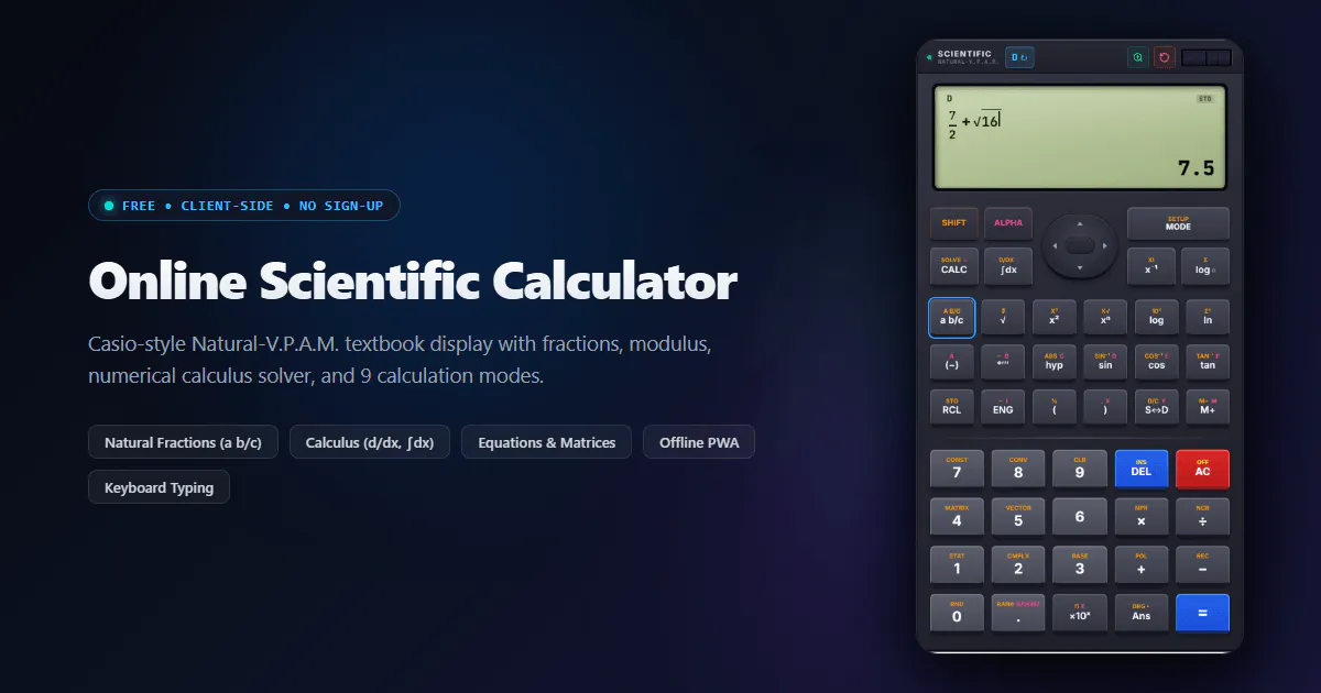 OnlineScientificCalc gallery image
