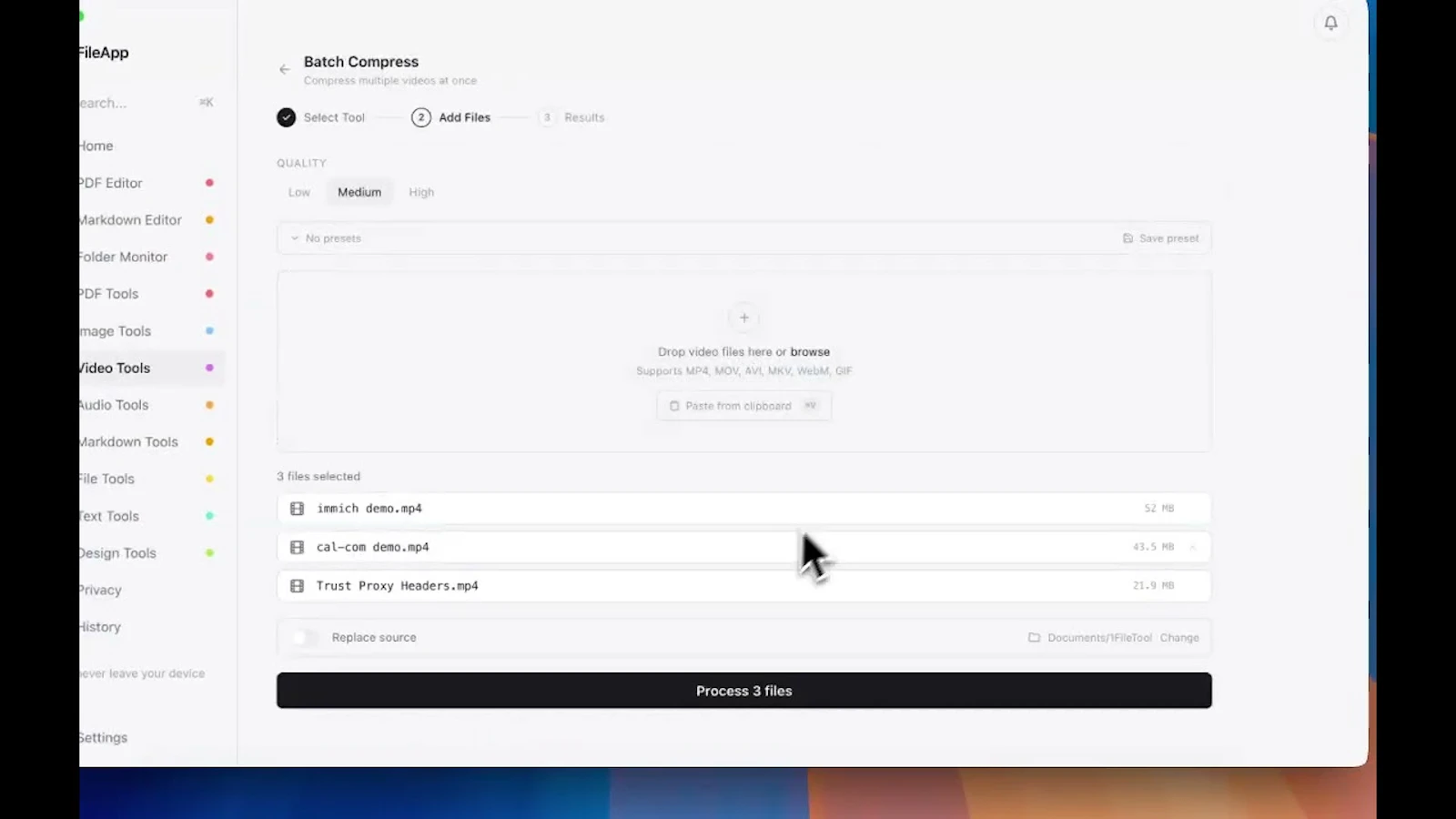 1FileTool screenshot 1 (video preview)