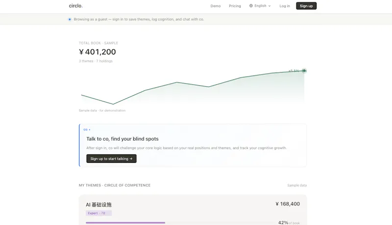 circlo — Investment cognition OS screenshot 2