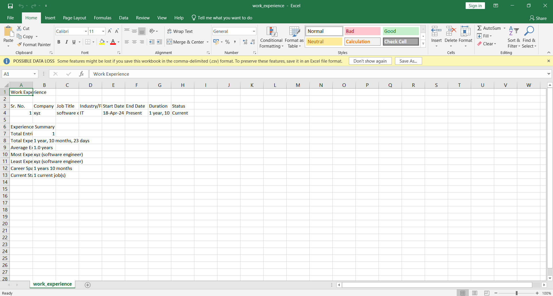 Online Work Experience Calculator gallery image