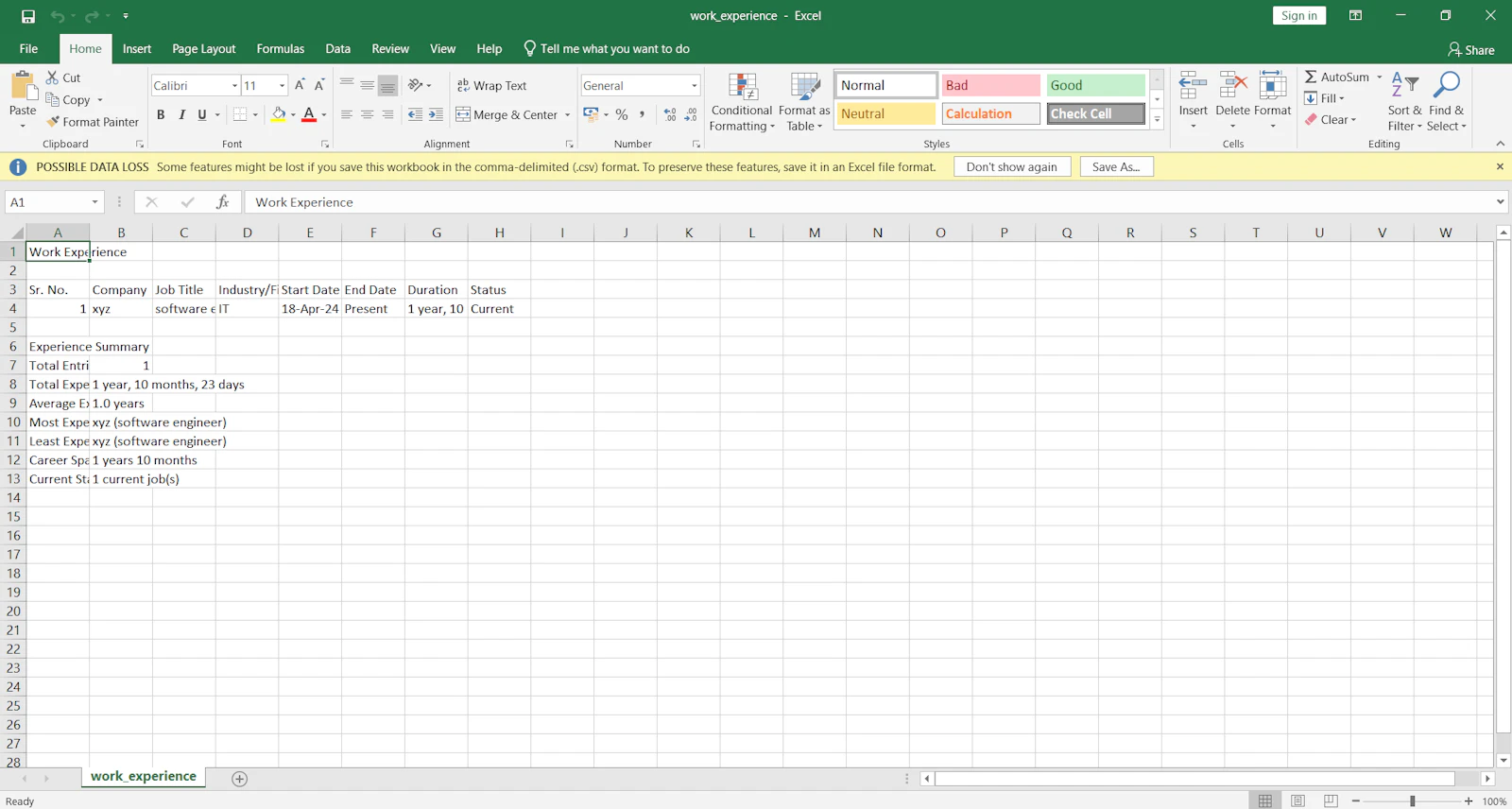 Online Work Experience Calculator screenshot 8