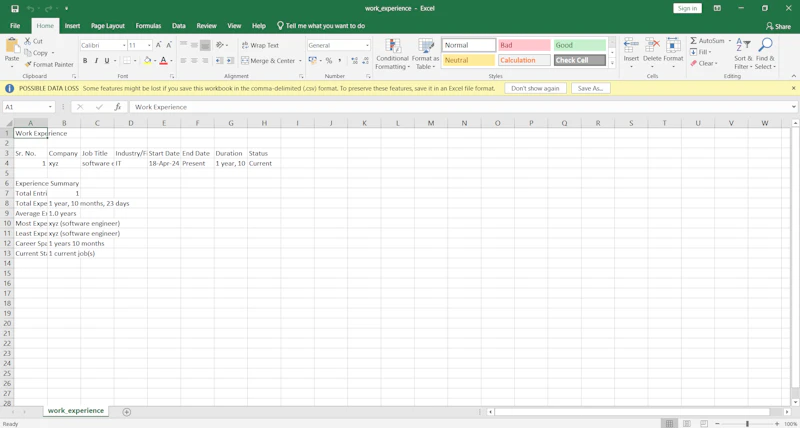 Online Work Experience Calculator screenshot 8