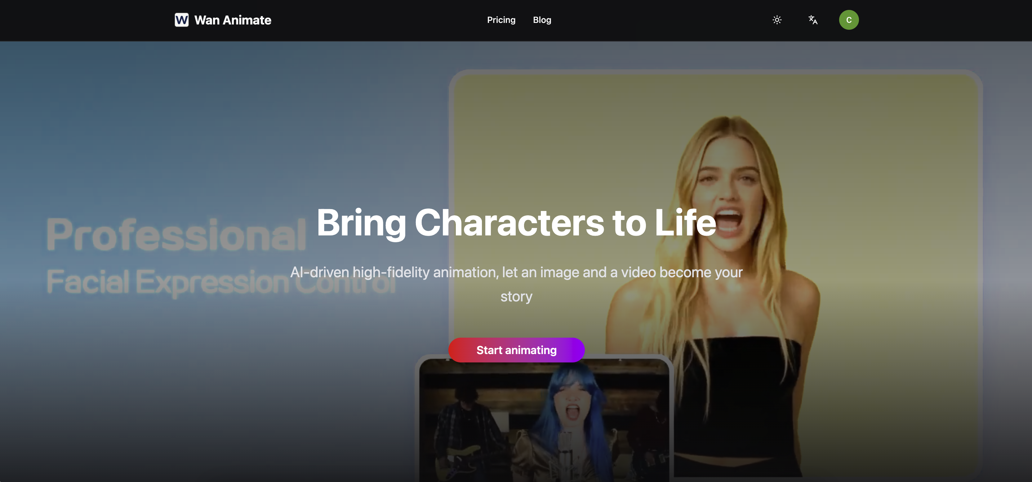 Média WAN Animate Video Generator - Laissez une image et une vidéo devenir votre histoire 1