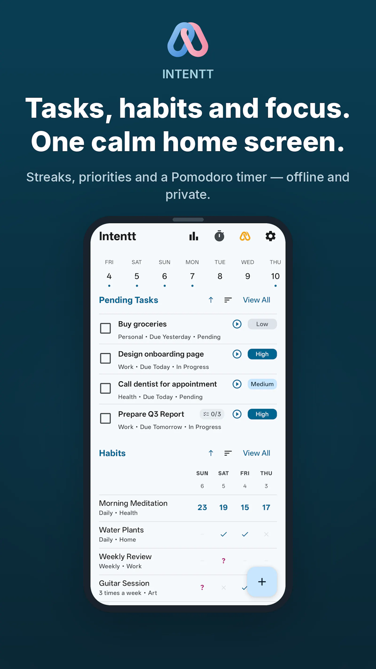 Intentt: Habits, Tasks and Focus  screenshot 5