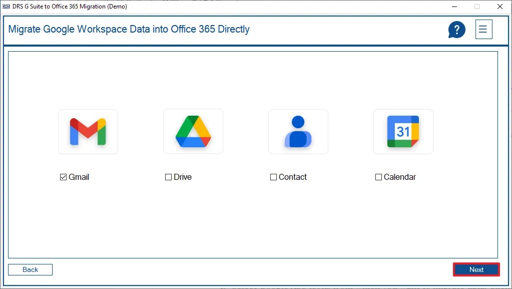 G Suite a Office 365 Herramienta de migración media 2