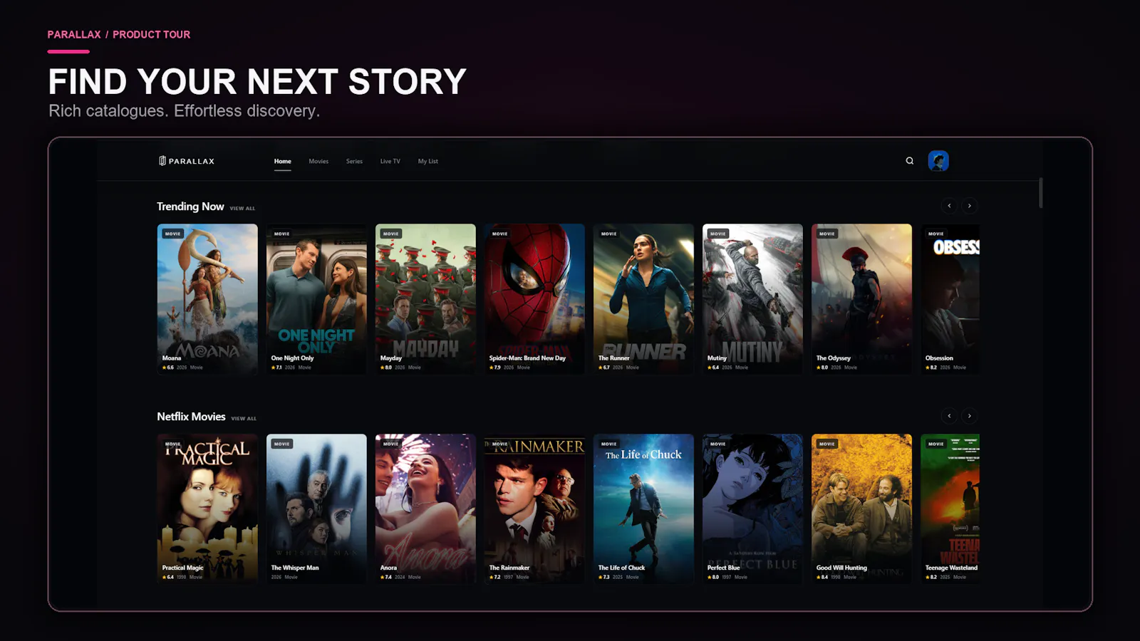 PARALLAX Streaming screenshot 2