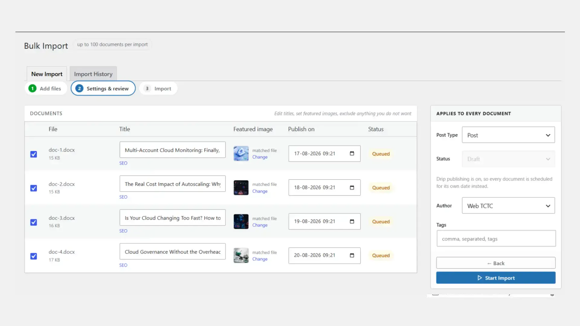 DocxToWP - WordPress Import & Schedule screenshot 3