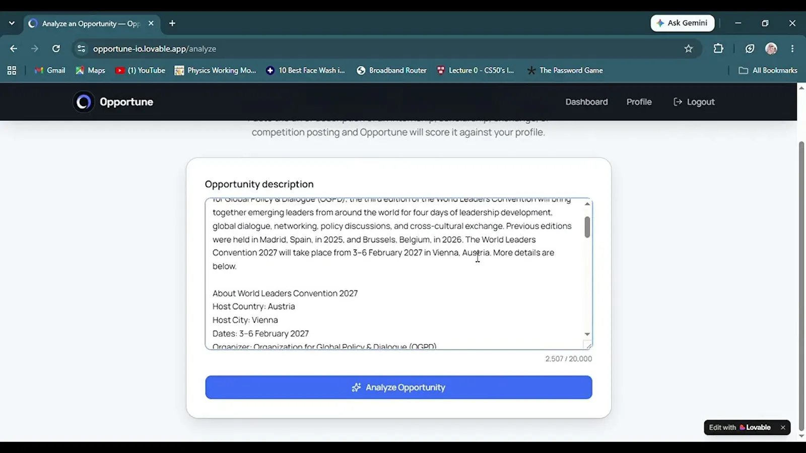 Opportune screenshot 1 (video preview)