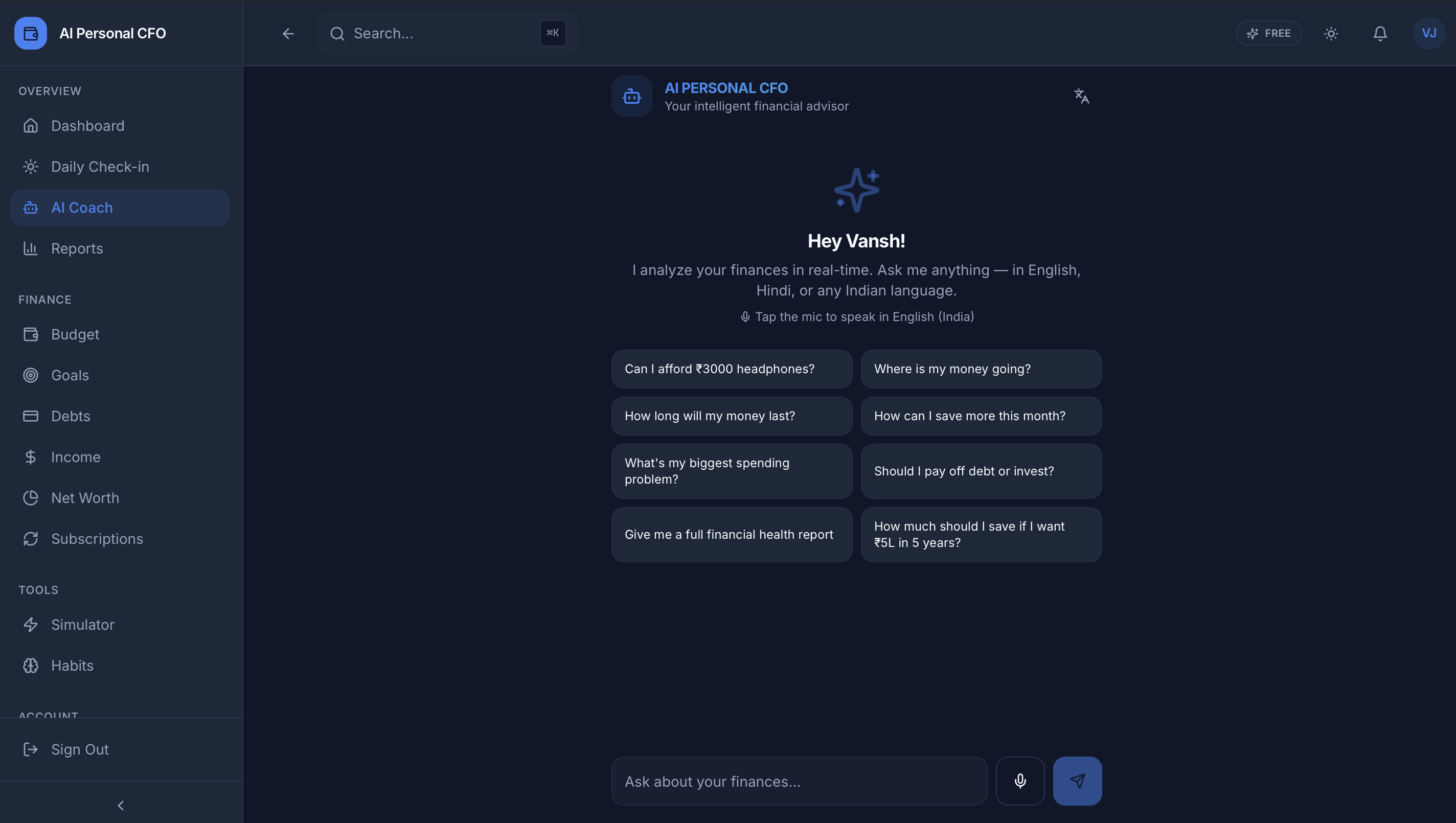 AI Personal CFO gallery image