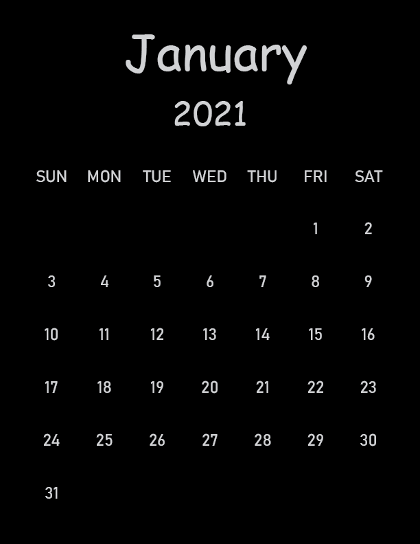 Aesthetic 2021 Calendar