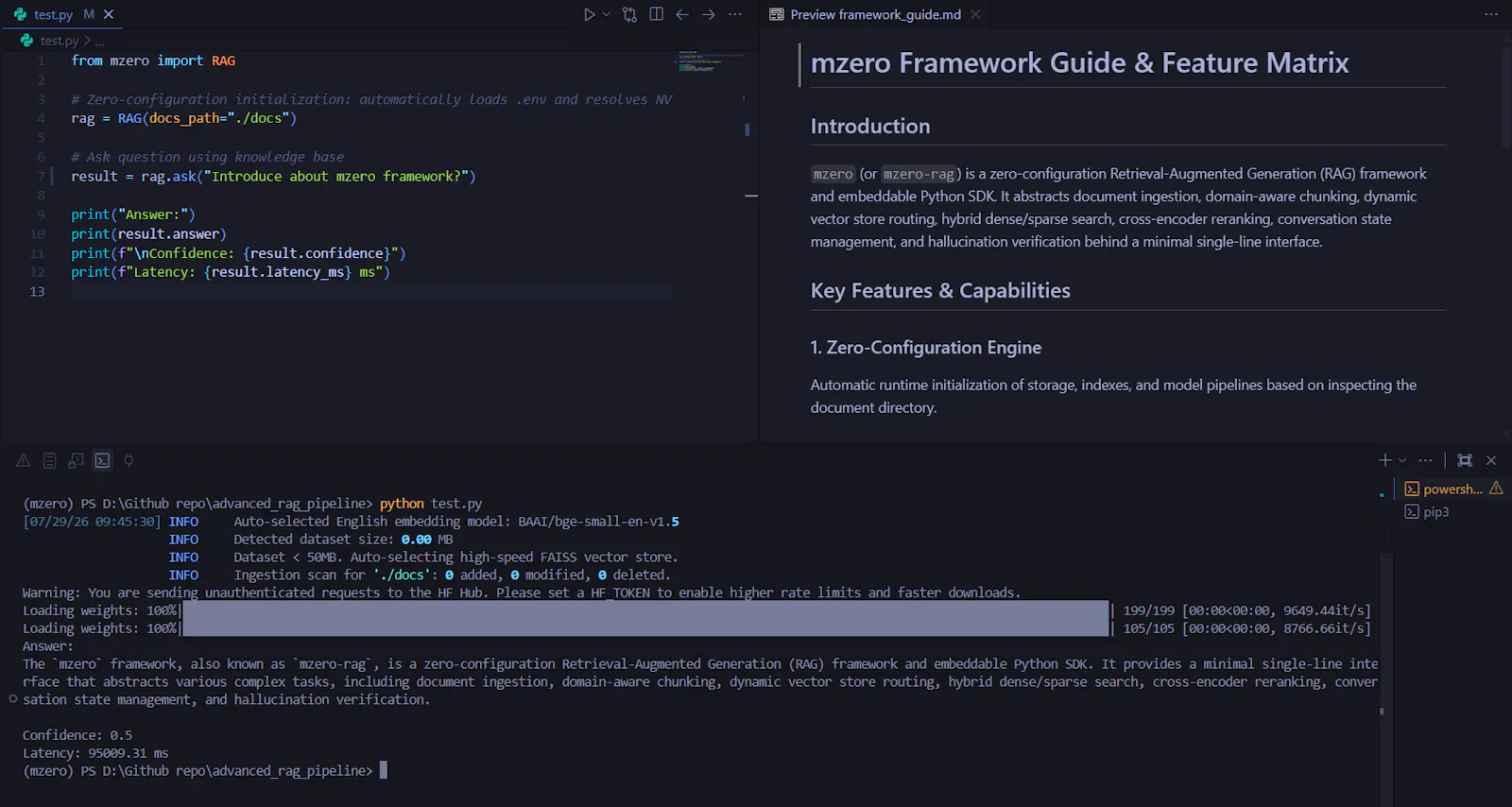 mzero: Zero-Configuration RAG Framework screenshot 1