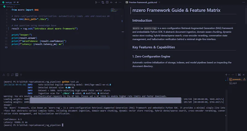 mzero: Zero-Configuration RAG Framework screenshot 1