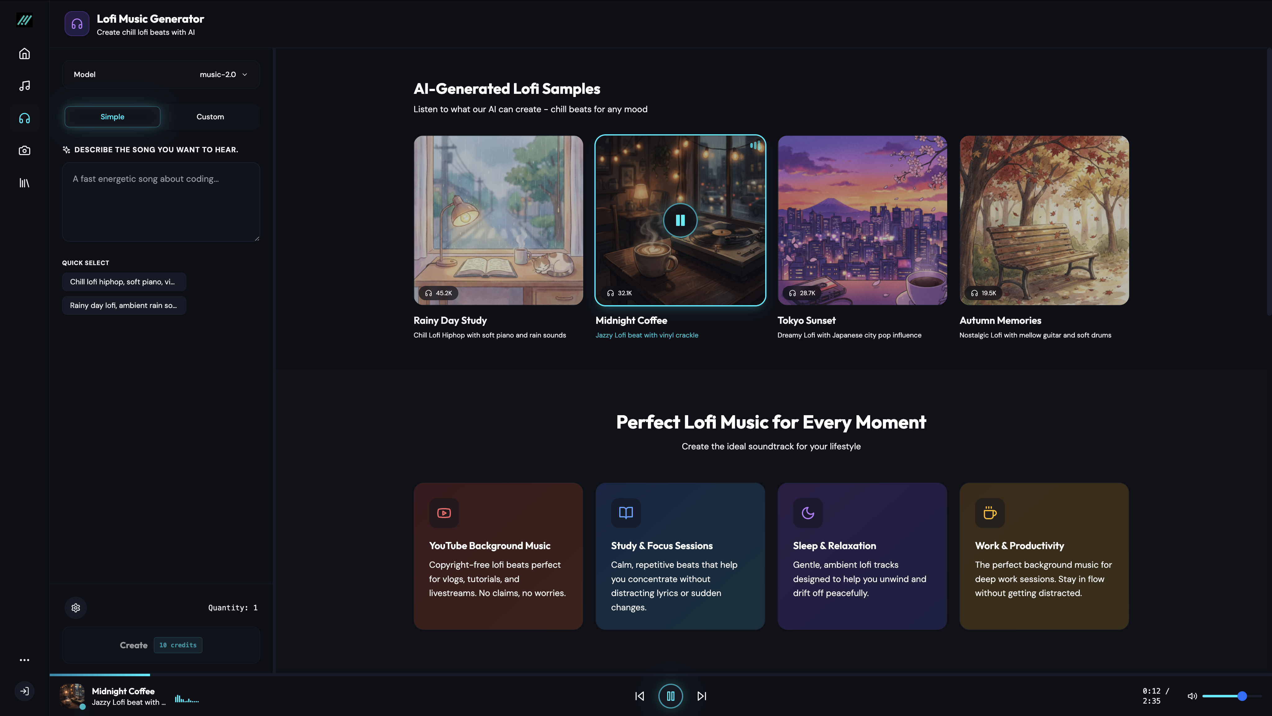 Drumics - AI Music from Words and Photos - Screenshot 3 showing product features and functionality