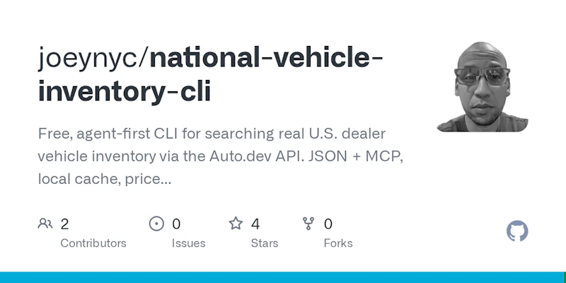 National Vehicle Inventory CLI screenshot 2