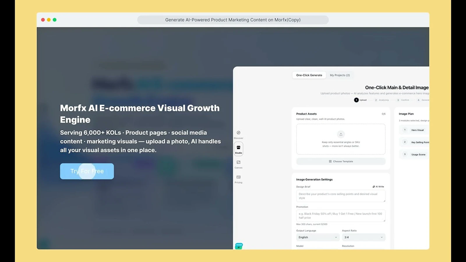 Morfx AI E-commerce Visual Growth Engine screenshot 1 (video preview)
