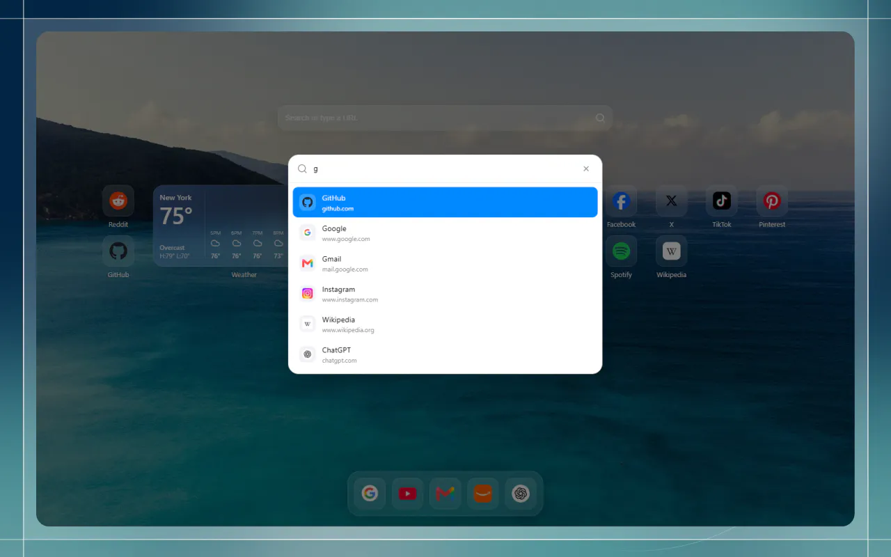 PrismTab — New Tab Dashboard gallery image