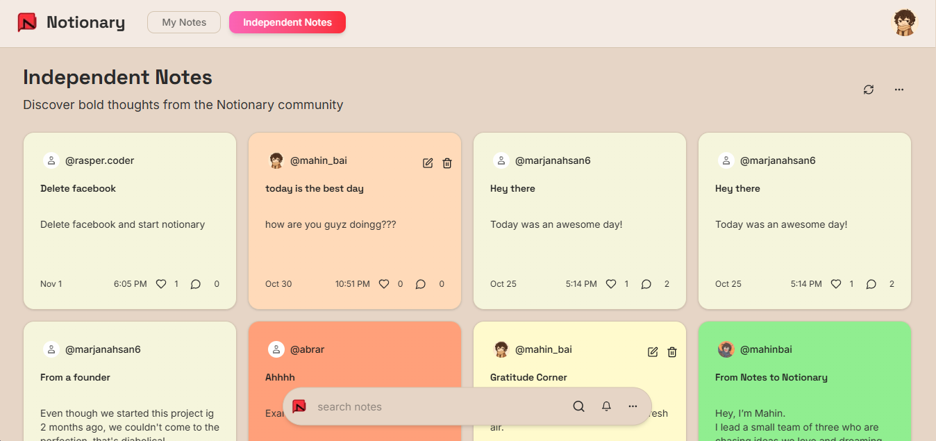 Notionary - Screenshot 2 showing product features and functionality