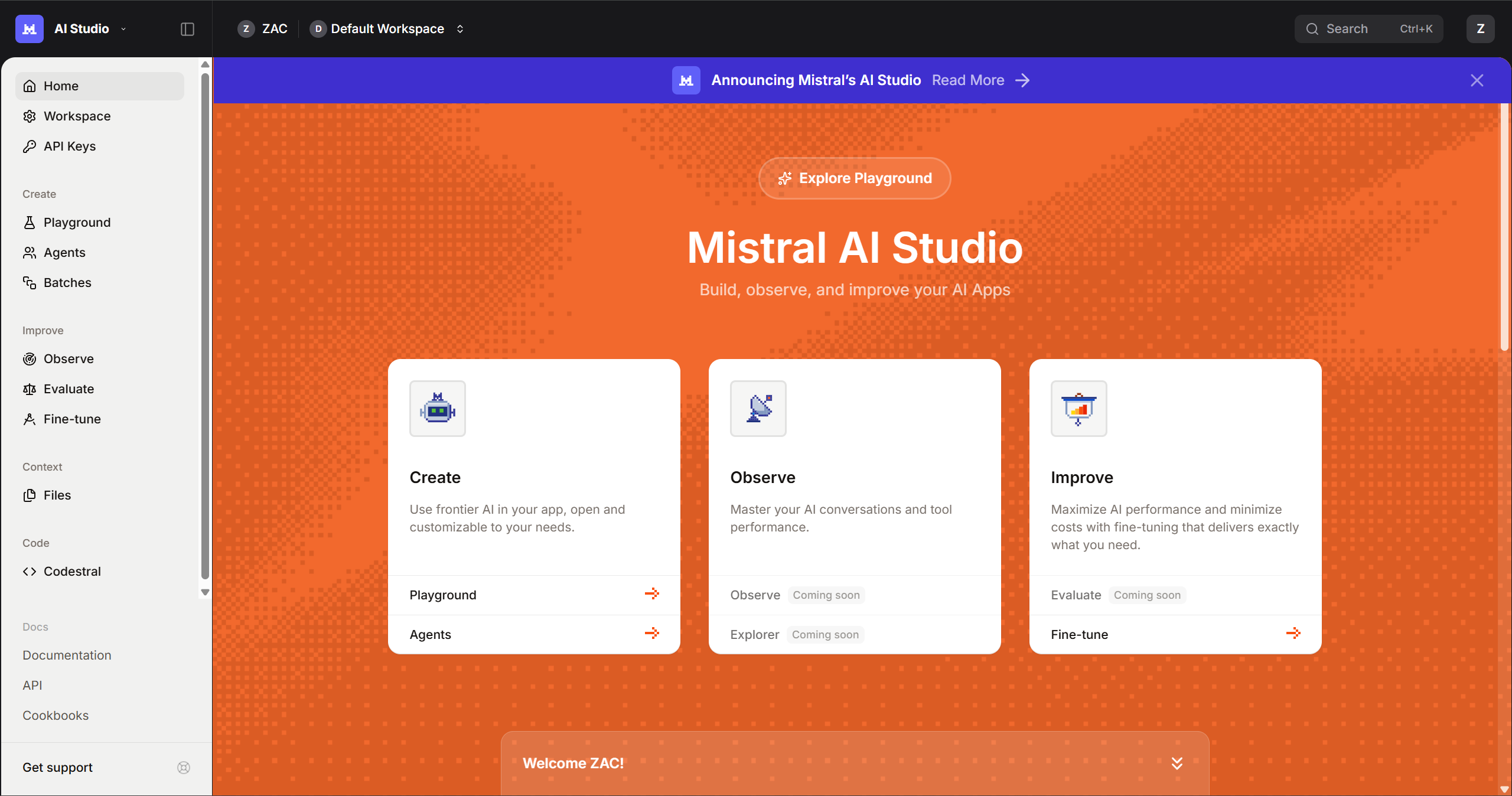 Mistral AI Studio