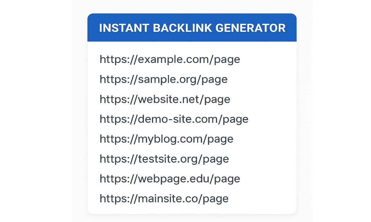 Anında backlink jeneratörü