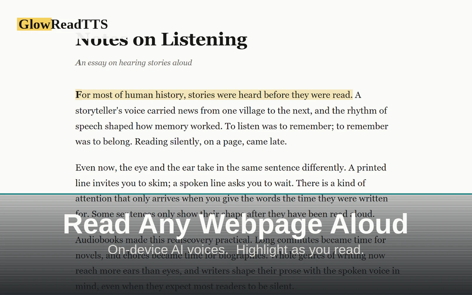 GlowReadTTS screenshot 2