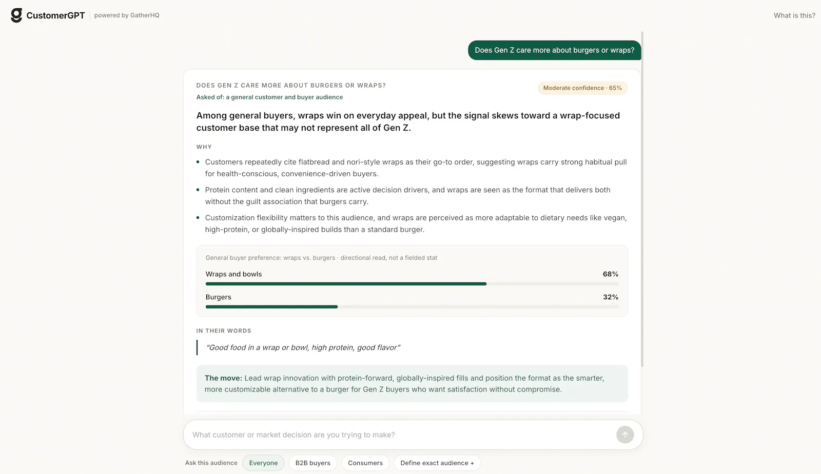 CustomerGPT screenshot 2