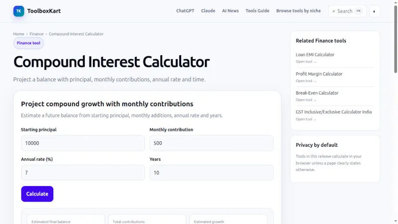 Compound Interest Calculator screenshot 1
