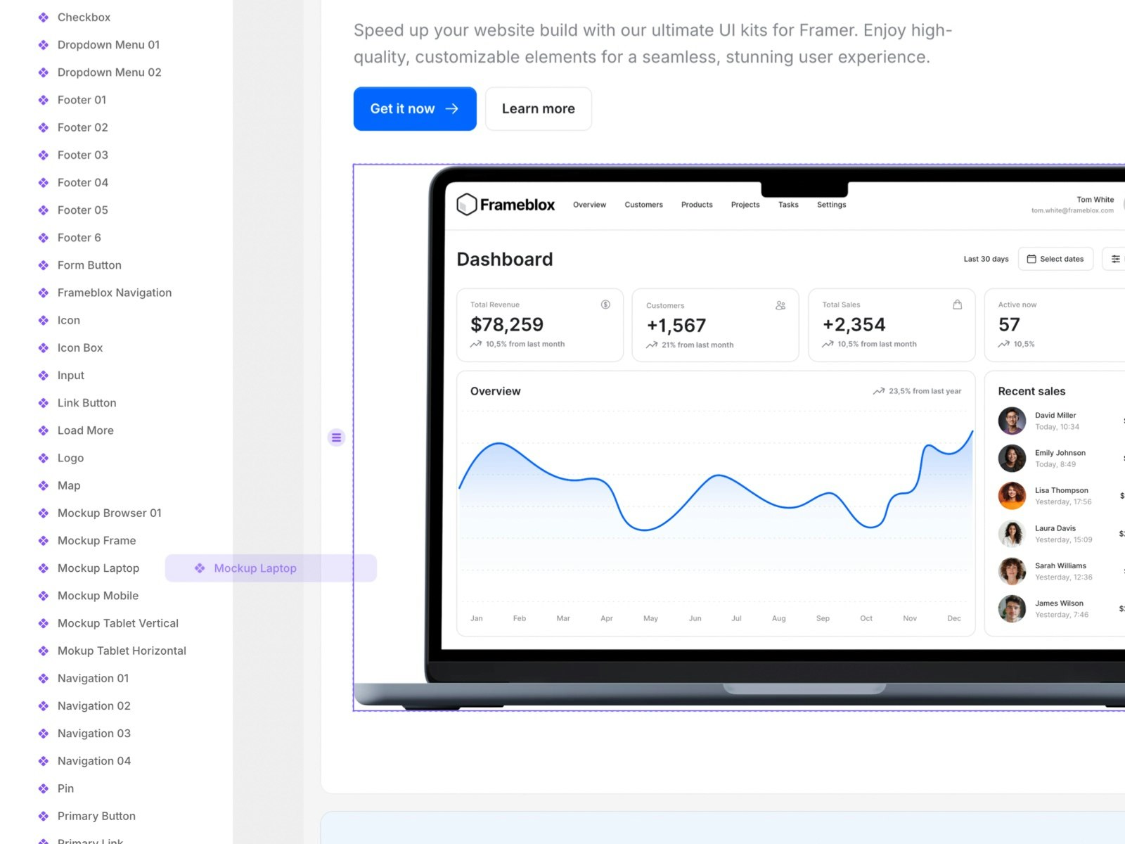 FrameBlox UI Kit для Framer - Ultimate Framer UI Kit и предварительно построенные шаблоны медиа 8